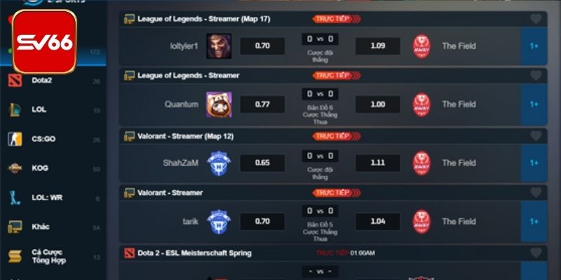 Kinh nghiệm đặt kèo Esports tại SV66 không phải ai cũng biết hiện nay